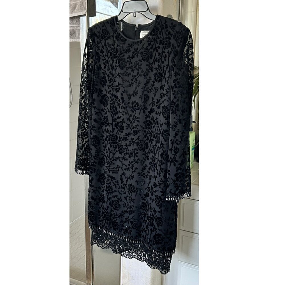 BADGLEY MISCHKA Vintage Black Dress Beading Embellishment Sequins in Size 8